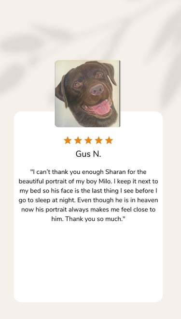 Realistic pastel pet portrait capturing lifelike detail and expression.