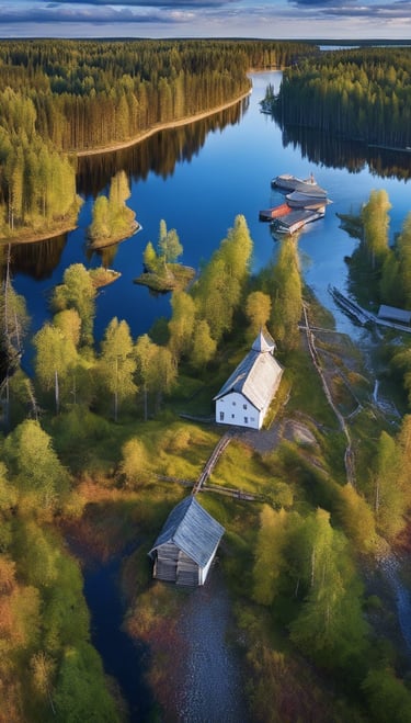 a boat is floating in the water near a boat