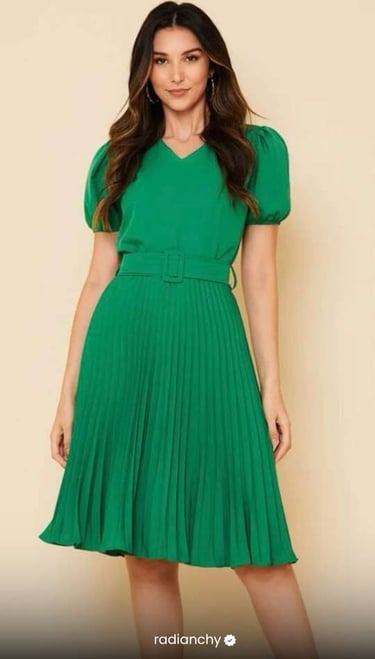 VESTIDO MIDI PLISSADO