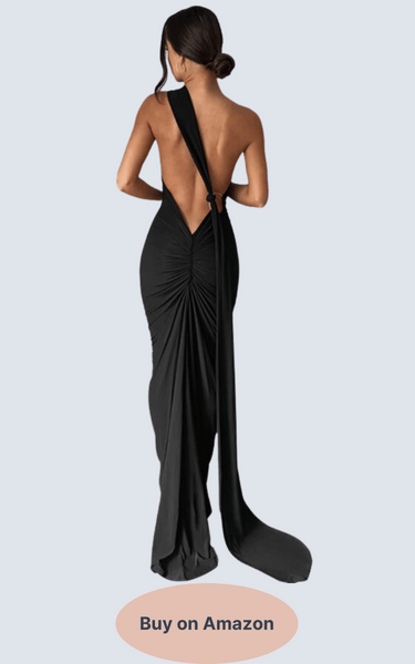 ABYOVRT Women Sexy Backless Dress Bodycon Sleeveless Open Back Maxi Dress