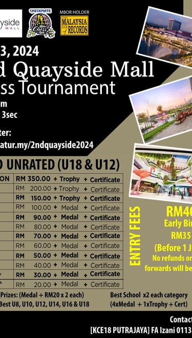 2nd Quayside Mall Chess Tournament 2024. Catur Malaysia Chess Tournament
