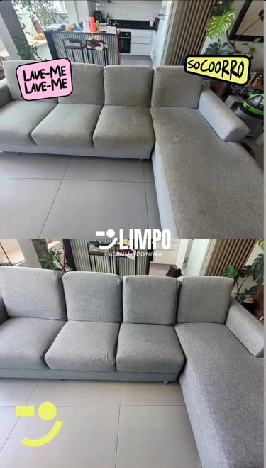Limpeza de sofá em Sobradinho DF realizada pela Limpo Higienização