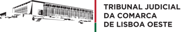Logo oficial Tribunal Judicial da Comarca Lisboa Oeste: abrange Juízos de Sintra, Cascais e Oeiras