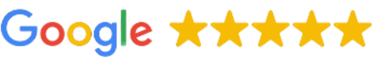 Google graphic displaying 5 full stars, representing Gili Scuba Diving's outstanding reviews and high customer satisfaction i