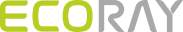 EcoRay logo featuring lime green text for ECO and sleek grey typography for RAY.