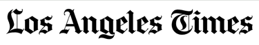 Los Angeles Times logo in black Gothic-style text.