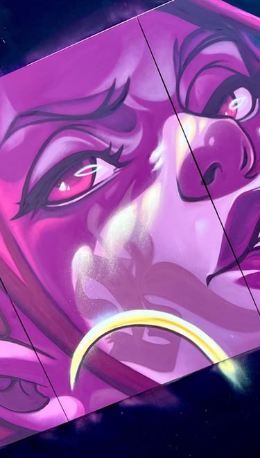 Live Painting mural por Ona Salvador. Pintura en vivo.