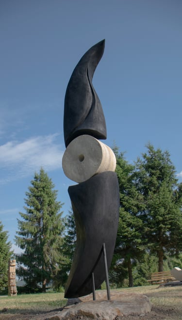 escultura sancho sculpture abstracta silent axis