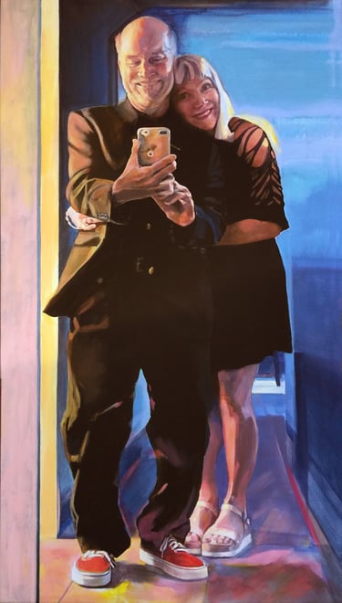Briley Richmond & Dr. Rhonda Richmond, 34" x 60" Acrylic on canvas, 2021
