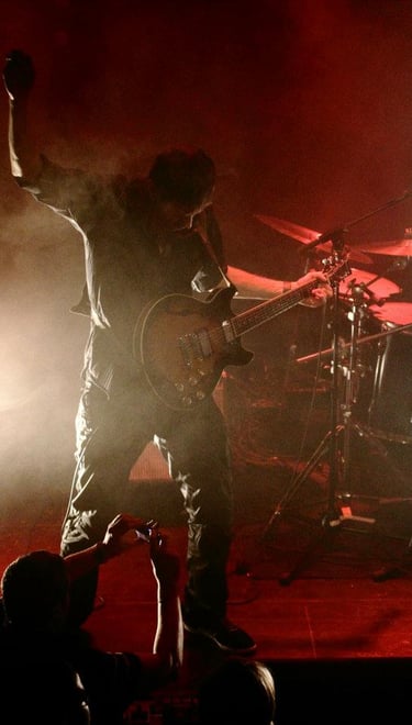 Fil Desmond, guitariste sur scène et studio