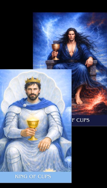the king of cups tarot card archetype subconscious tarot light and shadow deck 