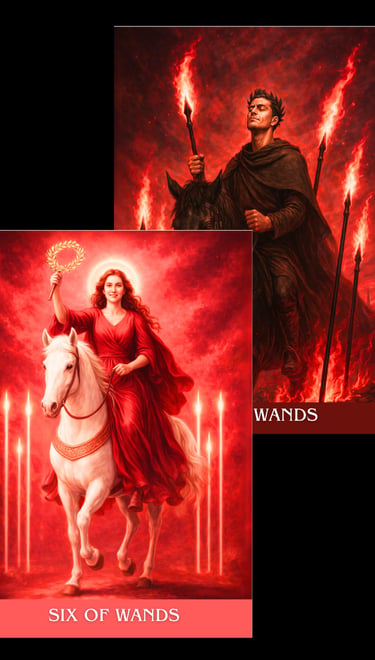 the six of wands tarot card archetype subconscious tarot light and shadow deck 