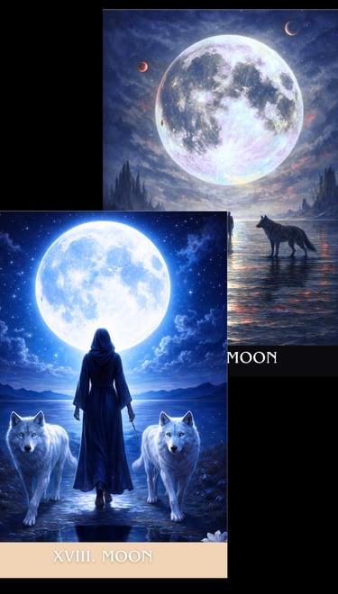 the moon tarot card archetype subconscious tarot light and shadow deck 