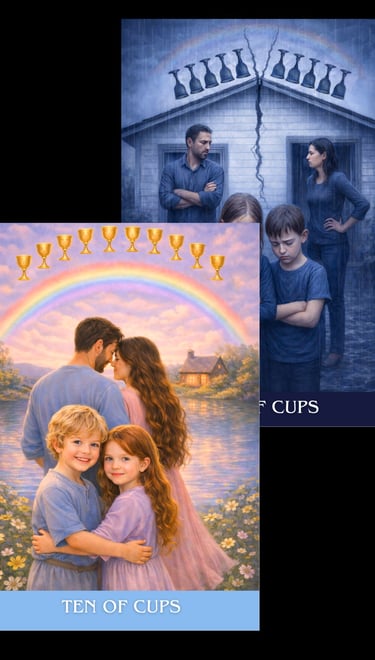 the ten of cups tarot card subonscious tarot light and shadow deck
