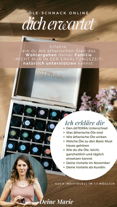 Screenshot des Online-Angebots „Öle Schnack“ – virtuelle Begleitung zum Einstieg in ätherische Öle