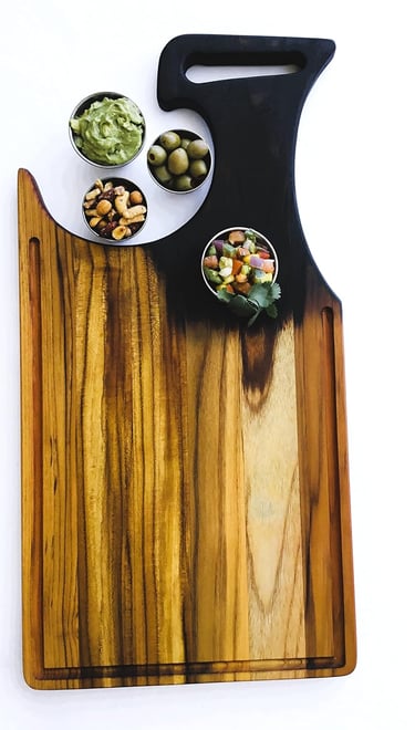  Charcuterie - Decorative, Wooden Serving Board for Kitchen Indoor-Outdoor, Cheese Board for Kitchen