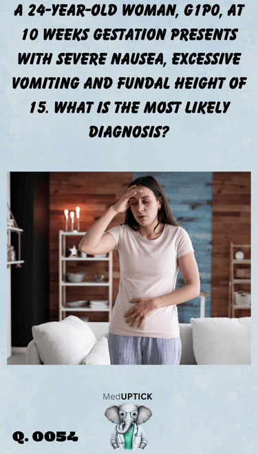 a visibly nauseous female early in pregnancy