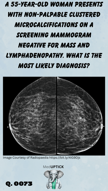 breast screening mammogram with microcalcifications