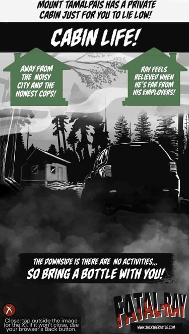 Cabin life at Mount Tamalpais location, Fatal-Ray