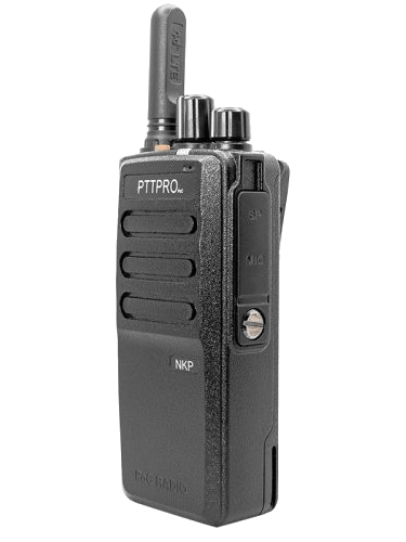 Radio PoC NKP PTTPRO lado izquierdo muestra Puerto de Accesorios
