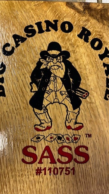 SASS gun cart plaque with epoxy fill