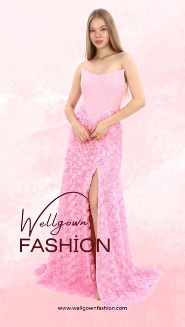Wellgown Fashion Moda Tasarımı Pembe Elbise