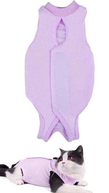 AEITPET Traje de recuperación Profesional para Gatos color rosa