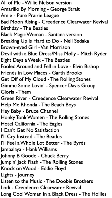 Song List 1