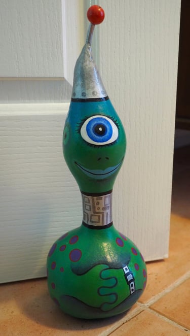 Gourd painted like an alien