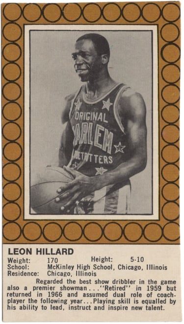 1971 Phoenix Candy Harlem Globetrotters Leon Hillard Basketball Card