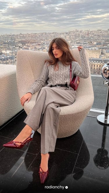 LOOK ALL GRAY VERMELHO CEREJA