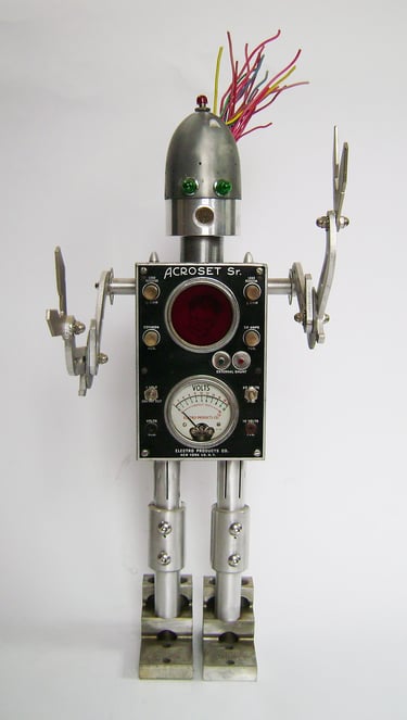 Found object robot named Marcel by sculptor Tal Avitzur.
