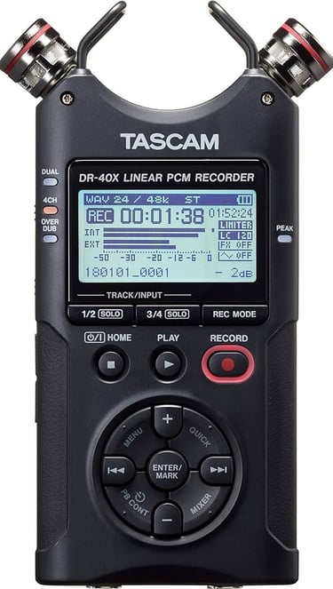 Tascam DR-40X Portable 4-Track Audio Recorder
