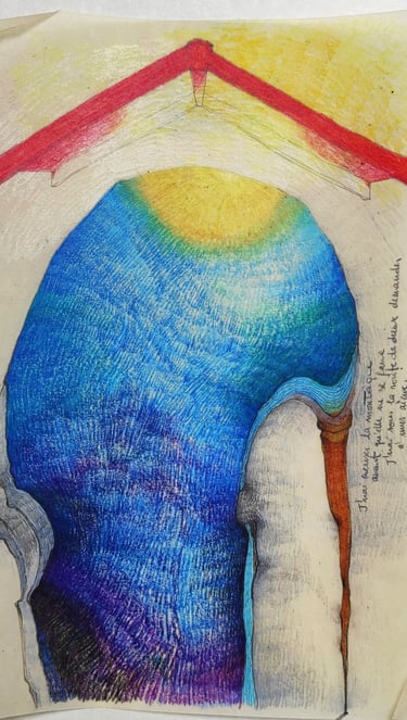 karine-nguyen-van-tham-le temps des regrets, poème illustré d'ermite, dessin, huile sur papier