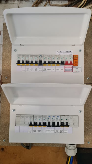 Double stack consumer unit installed by Easy Spark Ltd in Bromley