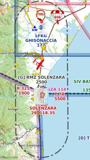 RMZ Solenzara ( Zone pointillés noirs)