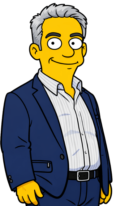 Ilustración satírica de Bendodo como personaje animado en un supuesto casting para una serie de tele