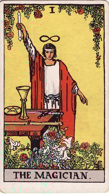 The Magician tarot card meaning – manifestation, personal power, and focused intention.