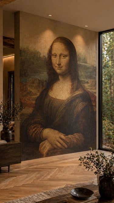 Wydruk UV Mona Lisa na ścianie