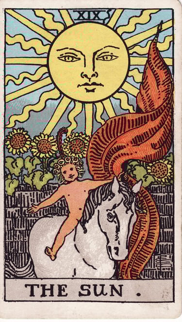 The Sun tarot card meaning – joy, success, and clarity.