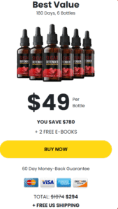 a bottle of cbd oil bottles with the price of each one
