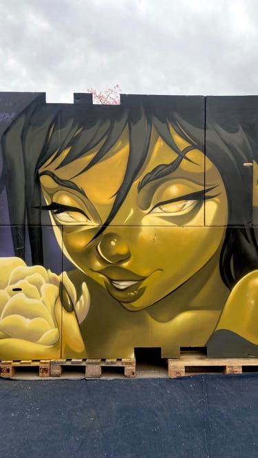 Live Painting mural por Ona Salvador. Pintura en vivo.