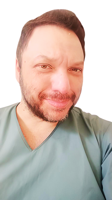 a man with a beard and a beard, smiling