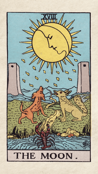 The Moon: Symbolizes illusion, intuition, and subconscious fears