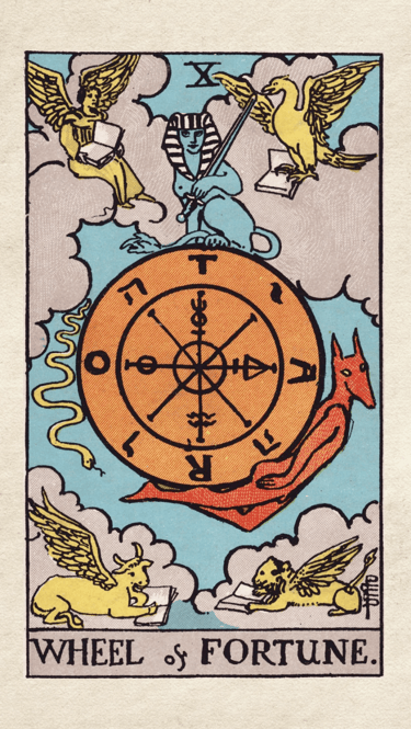 Wheel of Fortune: Signifies cycles, destiny, and unexpected turns.