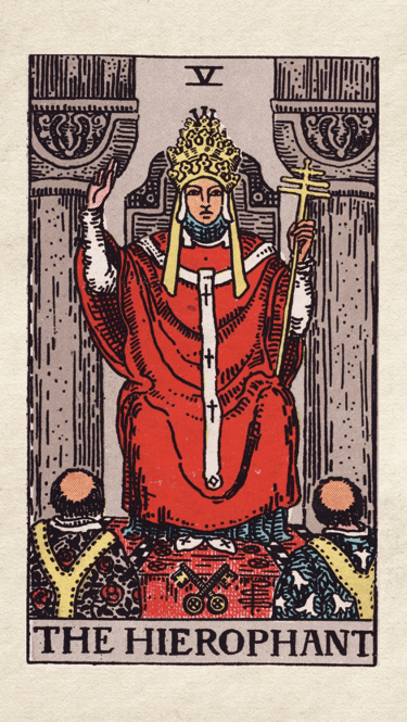 The Hierophant: Represents tradition, spirituality, and seeking guidance.
