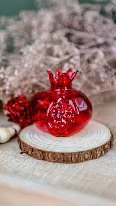 Red Pomegranate Vase