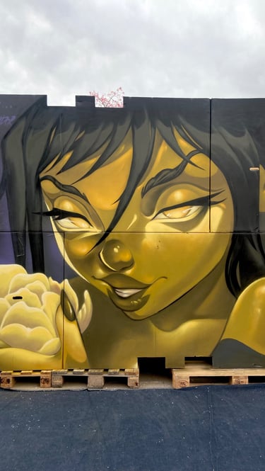 Live Painting mural por Ona Salvador. Pintura en vivo.