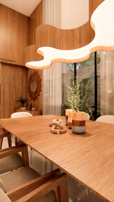 sala de jantar aconchegante e moderna