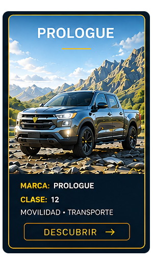 Identidad comercial Prologue para vehículos, camionetas y movilidad.